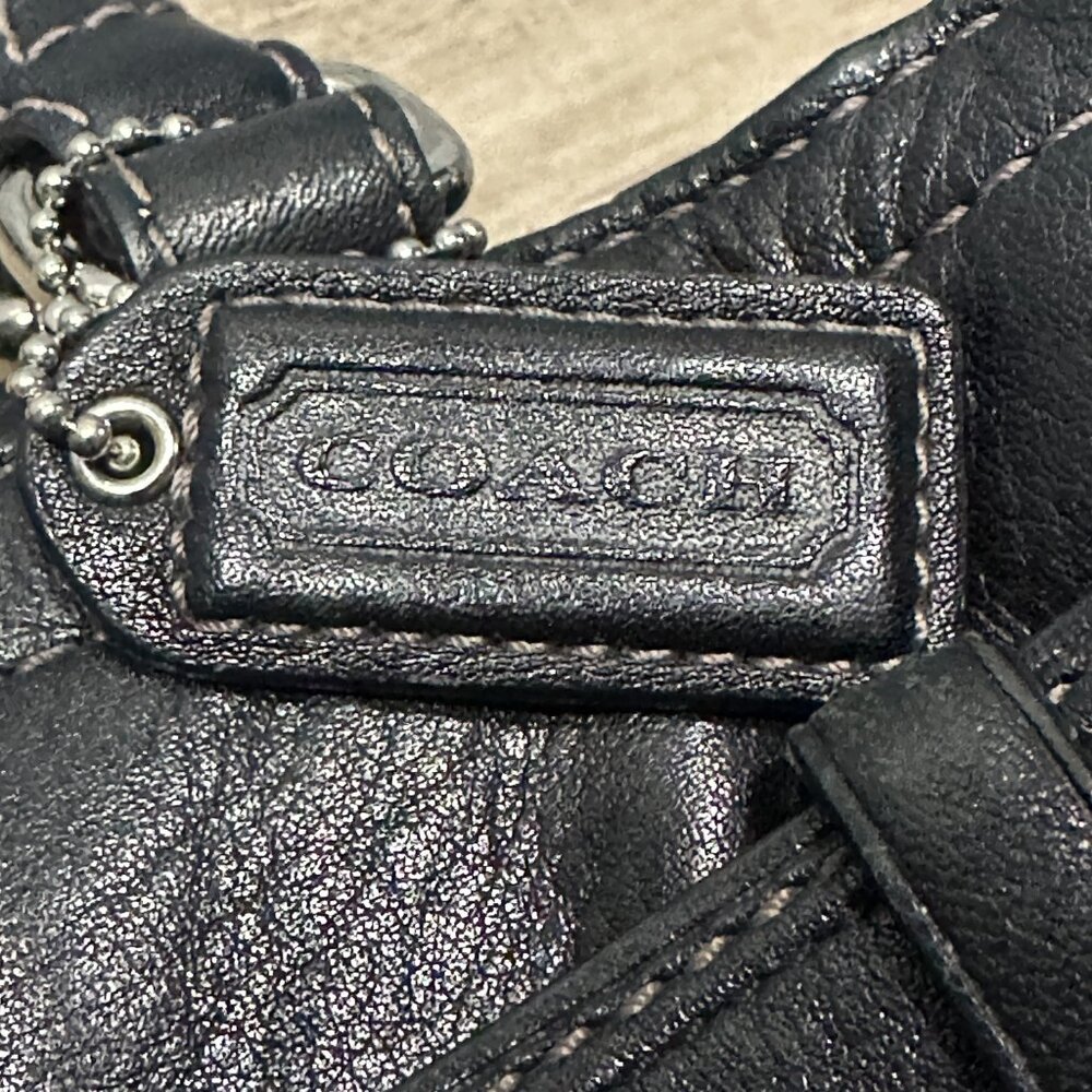 EUC Vintage Leather Coach Shoulder Bag Black - Picture 6 of 16